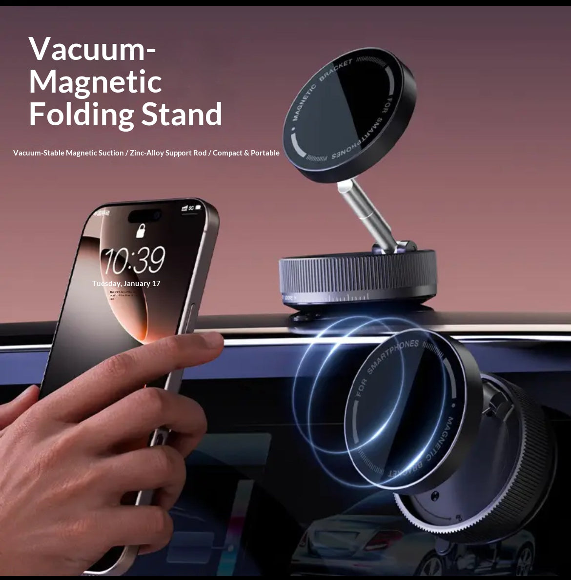 Multifunctional, fully rotatable vacuum suction cup phone holder—suitable for various scenarios.